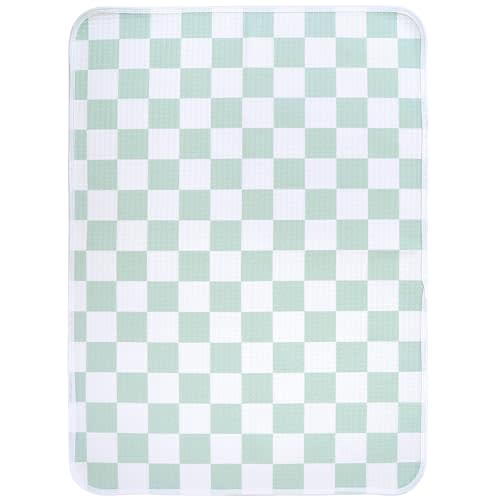haakaa Waterproof Changing Pad Liners, 100% Cotton, Soft & Breathable (1pc, 19.5" x 27.5" Checkered Days)