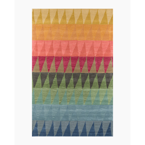 Rainbow Geo Hand-Tufted Rug in Red Multi