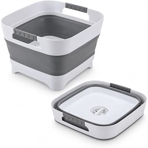 PandaEar Collapsible Baby Bottles Wash Basin, Foldable Wash Tub with Drain Plug for Infant Essentials, Bottles, Breast Pump, Kitchen, Camping, and Travel Use