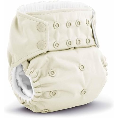 Kanga Care Rumparooz G3 Stay Dry Cloth Diaper Reusable One Size Pocket Diaper Patented Inner Double Gusset 2 pcs Microfiber Insert Soaker (6-55+ lbs) - Almond