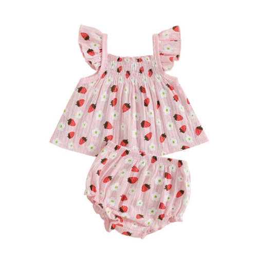3-6m STRAWBERRY FIELDS Summer Outfit - Hazel & Bo