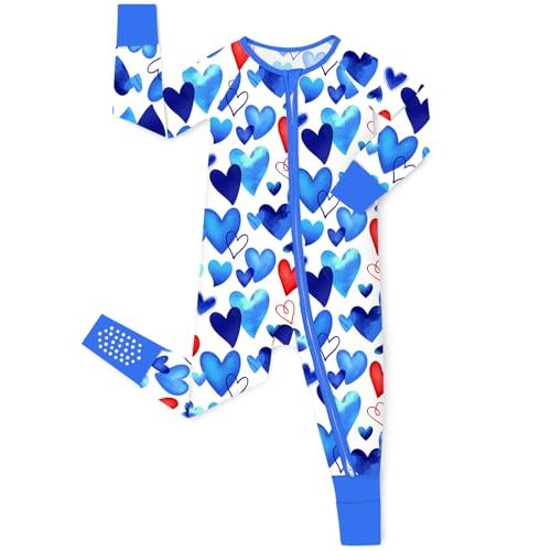 Bamboo Viscose Baby Convertible Footie Pajama, Zipper Pajamas for Baby Boys & Girls, Sleep & Play Footed