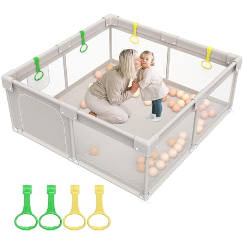 Baby Playpen, Big Play Pen for Babies-59x59x27inch, Large Playpen | Kids Safe Play Center for Babies and Toddlers, Baby Fence Gives Mommy a Break