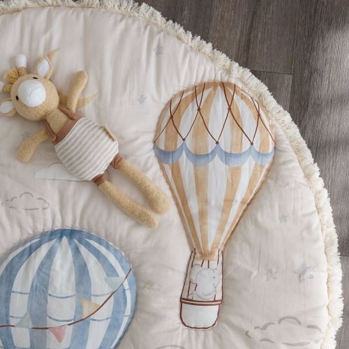 Skye Hot Air Balloon Cotton Quilted Baby Play Mat - Crane Baby