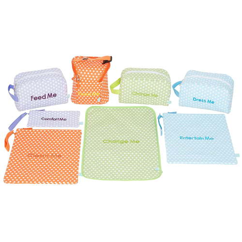 Easy Baby Travelers Diaper Bag Packing Organizers, Cubes & Folders for Baby Items, 8 Pack, Laguna Multicolor