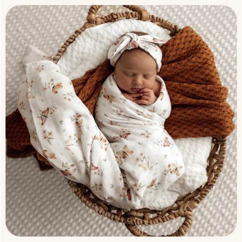 Butterfly Organic Muslin Wrap | Snuggle Hunny