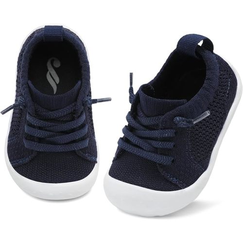 JIASUQI Navy Baby Shoes for Toddler Boys Girls Sneakers Slip on Walking Shoes for Babies