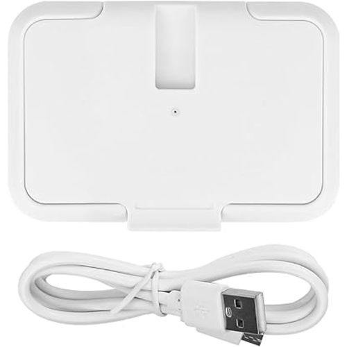 Baby Wipes Warmer Travel Wipes Warmer Portable Thermostat Reusable Wipes Heater for Home Car Travel （White）