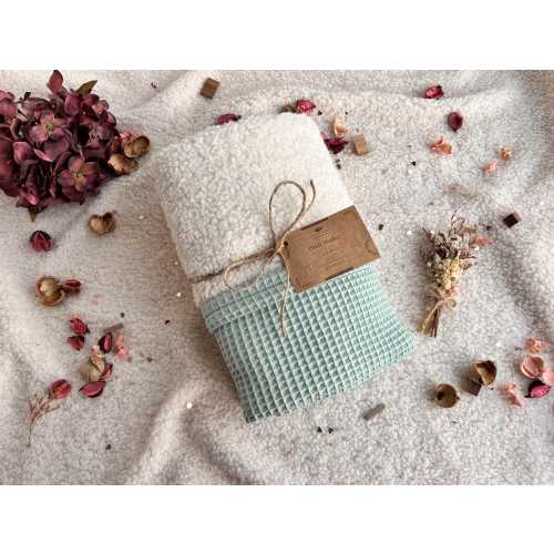 Winter Teddy Baby Blanket  - warm, cozy and personalised with embroidered name