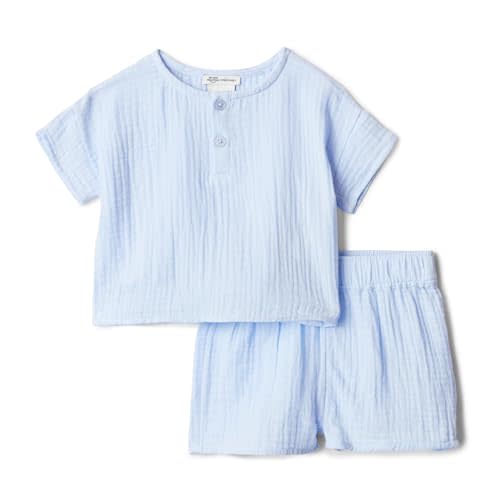Amazon Essentials x Sofia Grainge Unisex Toddlers' and Babies Cotton Gauze Shirt & Shorts Play Set