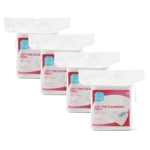 Premium Jumbo Cotton Cleansing Pads, 100% Pure Cotton (200 Count)