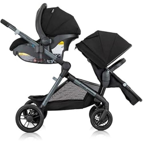 Evenflo Pivot Xpand Modular Travel System with LiteMax Infant Car Seat (Ayrshire Black)