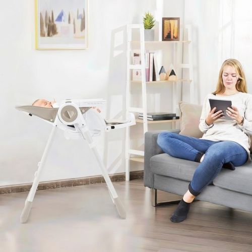 Acekool Foldable Baby High Chair for Toddlers 1-3 Years, Adjustable Recline & Height, Removable Tray, 5-Point Safety Harness, Compact Design