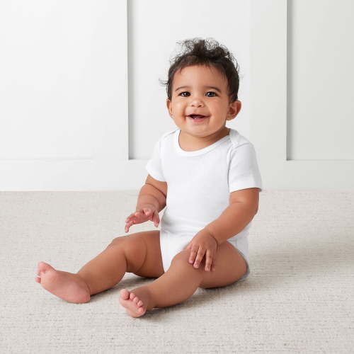 Member's Mark Baby 5-Pack Organic Cotton White Bodysuit