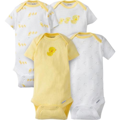 Gerber 4 Pack Assorted Pattern Bodysuits