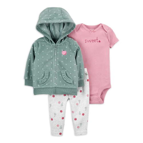 Carter's Child of Mine Baby Girls Cardigan, Bodysuit and Legging, Sizes 0/3-24 Months
