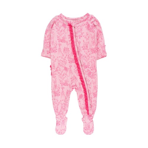 Baby Girls Modal Blend Ruffle One Piece Footie Pajamas, 0-3M