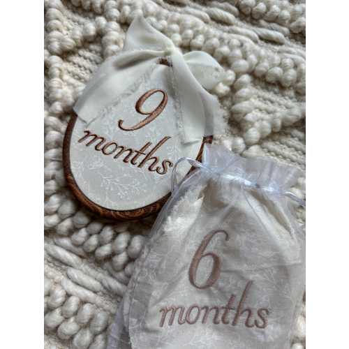 Embroidered Milestone Hoops Baby's First Year Oval Embroidery Baby Shower Gift Announcement Signs Newborn Photo Decor Nursery Decorations