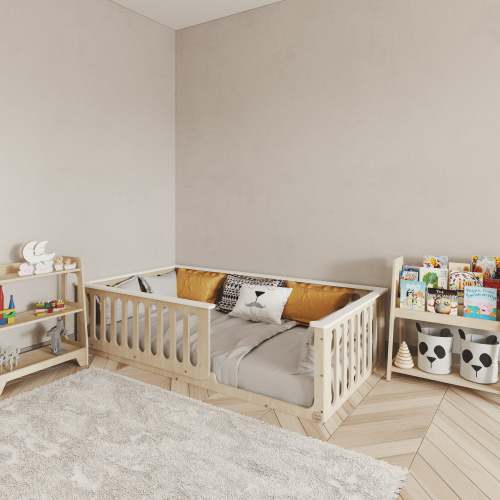 Montessori Floor Bed with Top Edge - Full Size