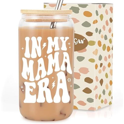 Coolife in My Mama Era Coffee Glass Cup - Cute Mama Gifts for New Mom
