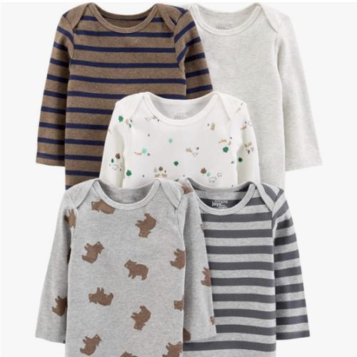 Simple Joys by Carter's Baby Boys Long-Sleeve Bodysuit Pack of 5Bodysuit