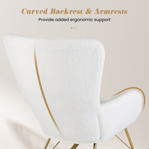 Gymax Nursery Rocking Chair w/ Curved Backrest & Armrests Detachable