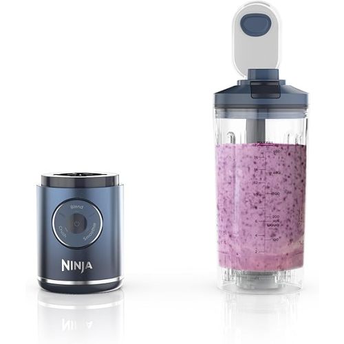 Ninja Blast Max, Portable Blender + Twist & Go, Personal Smoothie, Blend, Ice Crush, 3 Programs, Cordless, 22 oz removable Vessel, Dishwasher Safe, Leakproof, Navy, BC251NV