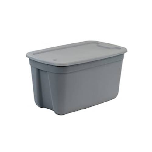 Project Source Large 30-Gallons (120-Quart) Gray Heavy Duty Tote with Standard Snap Lid 831517 at Lowes.com