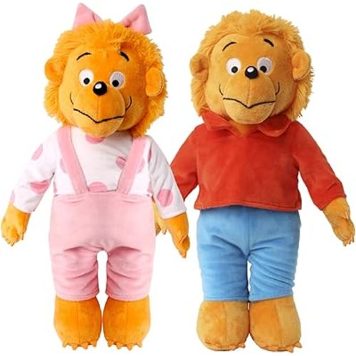 Mighty Mojo The Berenstain Bears Plush Doll Set - Brother Bear and Sister Bear - Based on The Berenstain Bears Book - 14 Inch Plush Doll Toy - Officially Licensed - Collectible Stuffed Plush