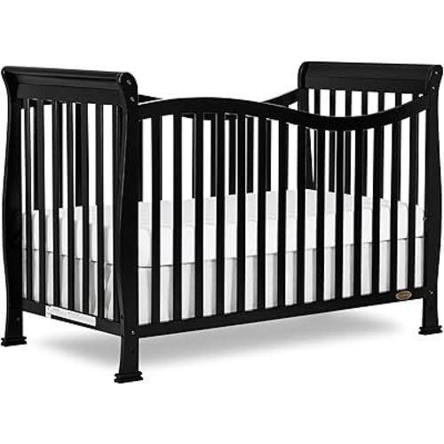 Dream On Me Violet 7 in 1 Convertible Life Style Crib in Black, Greenguard Gold Certified 58x29x39 Inch (Pack of 1)