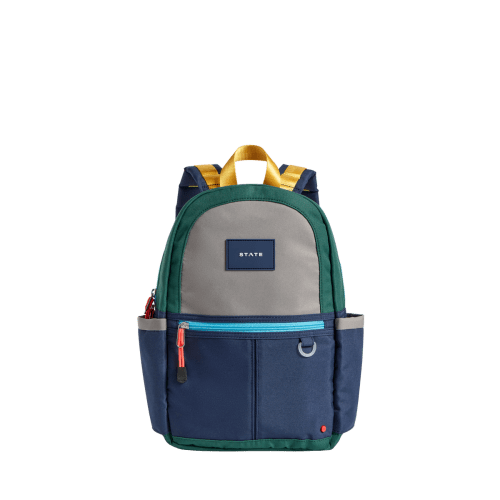 STATE Bags | Kane Kids Mini Travel Backpack Color Block Green/Navy | Back to School