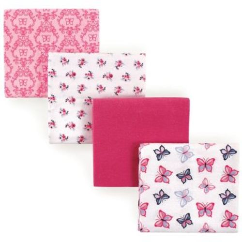Hudson Baby Infant Girl Cotton Flannel Receiving Blankets, Butterflies, One Size