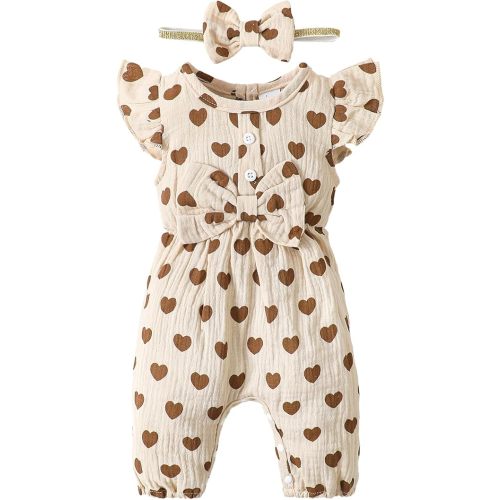 Mioglrie Newborn Baby Girl Clothes One Piece Jumpsuits Clothes Short Sleeve Rompers Summer Clothes for Baby