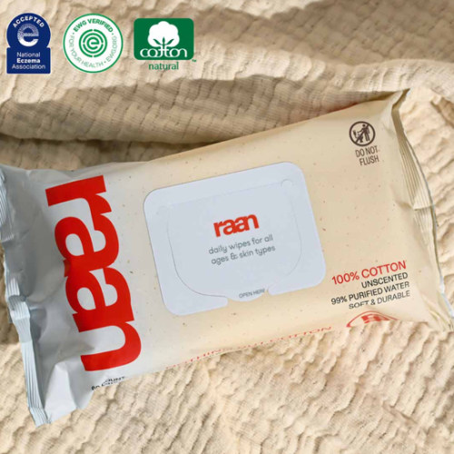 raan | 100% Cotton Baby Wipes – Unscented, EWG Verified
