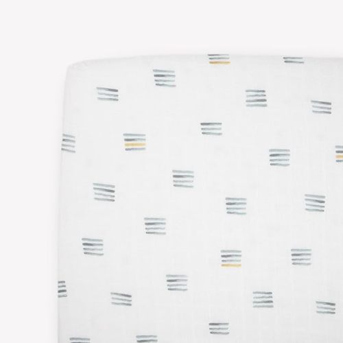 Little Unicorn Premium Crib Sheet | Breathable & Super-Soft Muslin Fabric (Grey Plaid)