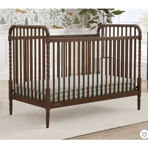 Delta Children Serena 4-in-1 Convertible Crib - Teak Brown: Wood Frame, Stained Finish, Converts to Daybed