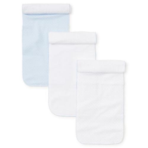 Blue Dot 3 Pack Burp Set w/ Tulle Bag - Kissy Kissy -Premium Pima Cotton Baby Clothes
