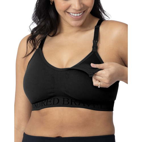 Kindred Bravely Sublime Nursing Sports Bras for Breastfeeding, Soft & Stretchy Maternity Bra (Black, Medium)