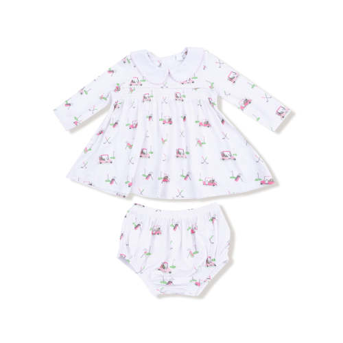 Peter Pan Collar Dress & Bloomer, Baby Golf Carts Pink