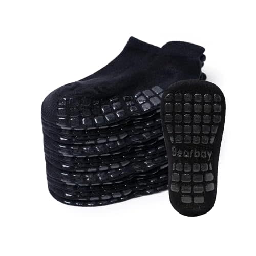 Bearbay Baby Non Slip Ankle Socks with Grippers for 0 Months-7 Years Old Walking Socks