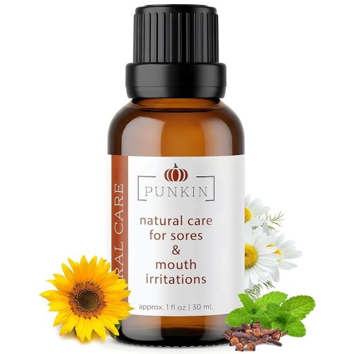Punkin Organic Tooth & Gum Relief Oil - Pre-Diluted Clove Essential Oil Herbal Blend | Natural Daily Use Soothing Drops for Mouth Irritation | Chamomile & Peppermint Infusion (1oz)