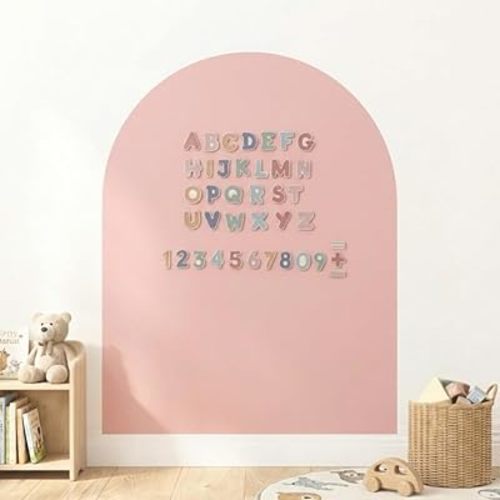 CAALMA Magnetic Wall Decal 40 x 32 - Magnetic Chalkboard for Wall - Strong Adhesive with Aesthetic Magnetic Letter, Chalk and Cloth (Dusty Pink)