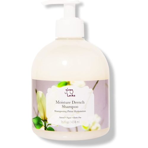 100% PURE Glossy Locks Moisture Drench Shampoo Wash Hydrate & Enhance Growth Replenishing Boost of Coconut Oil & Seaweed Collagen for Thirsty Hair & Scalp Vegan - 16 Fl Oz