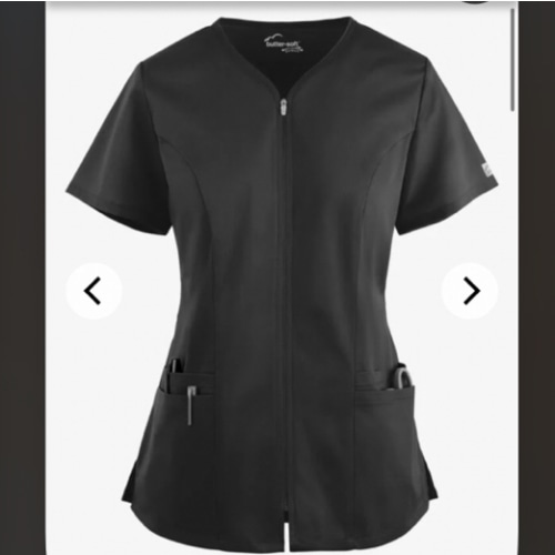 Butter-Soft STRETCH Women's 4-Pocket Smooth Face Zipper Scrub Top