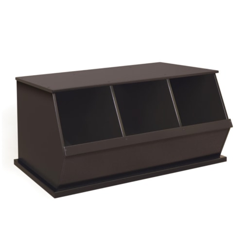 Three Bin Stackable Storage Cubby - Espresso