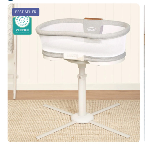 HALO - BassiNest Luxe Vibrating Bassinet, Bedside Sleeper - white