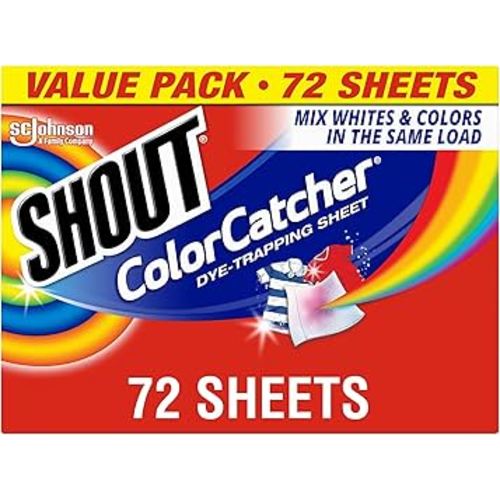 Shout Color Catchers for Laundry, Allow Mixed Washes, Prevents Color Runs and Maintains Original Clothing, 72 Count