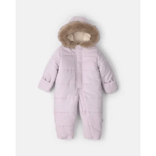Baby Girl 1-Piece Hooded Pram Snowsuit - Purple - OshKosh B'gosh | Carter's