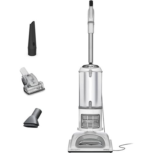 Shark | Upright Vacuum Cleaner | Navigator Lift-Away | Swivel Steering | HEPA Filter | Vacuum for Pet Hair | Crevice Tool & Dusting Brush Included | For Carpets & Hard Floors | White/Silver | NV356E