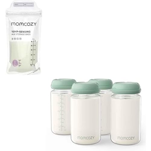 Momcozy Breastmilk Storing Bags & Momcozy Natural Baby Bottle